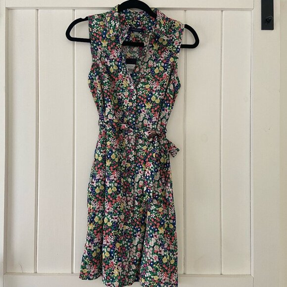 NWT Tommy Hilfiger Floral Sleeveless Button Down Cotton Mini Dress Sz 6 Petite - Picture 1 of 11